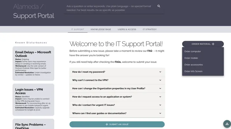 Intranet trend showing a digital workplace hub supporting employee services and daily work