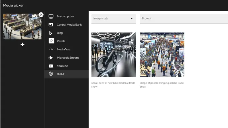 AI features in intranet generating custom images from text prompts to enhance intranet content.