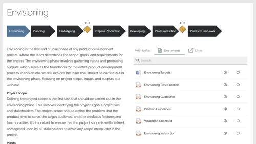 Example of SharePoint document library showing controlled files for product development in Microsoft 365 intranet.