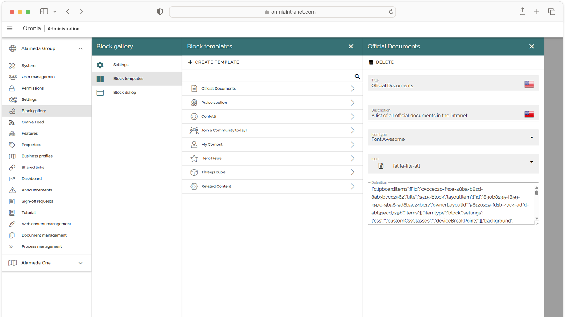 Block Gallery: Keep pages consistent with reusable block templates—making publishing faster, easier, and more aligned.