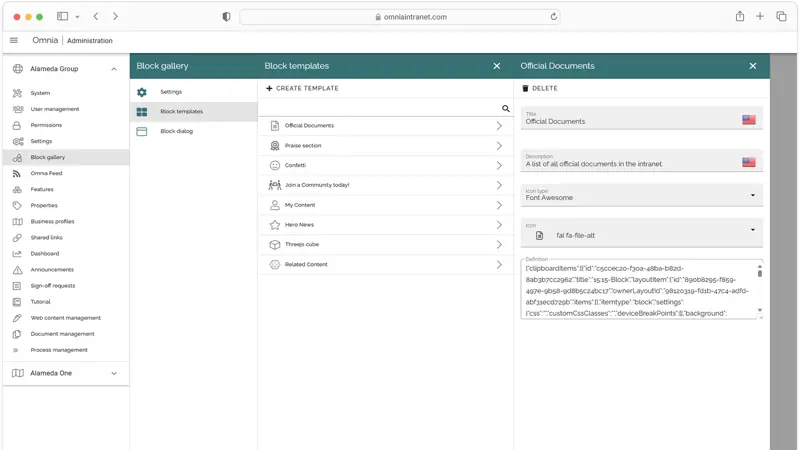 Block Gallery: Keep pages consistent with reusable block templates—making publishing faster, easier, and more aligned.