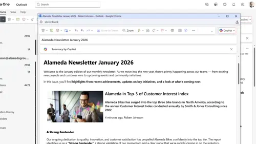 Internal communications newsletter generated from intranet content with prioritized news articles