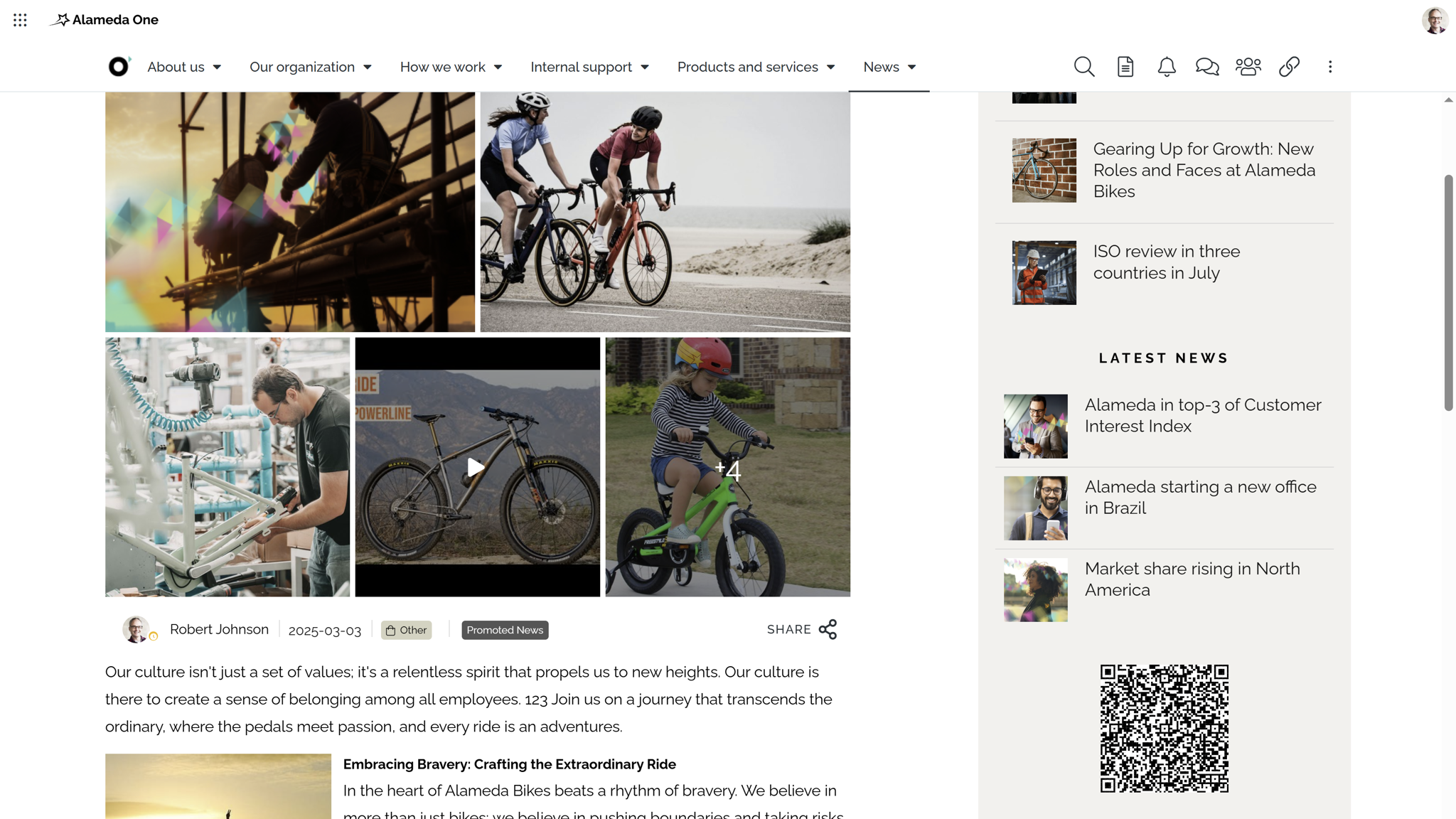 Intranet Design Example: Intranet news article using visual storytelling through an image and video gallery. Intranet Design Example: Intranet news article using visual storytelling through an image and video gallery.