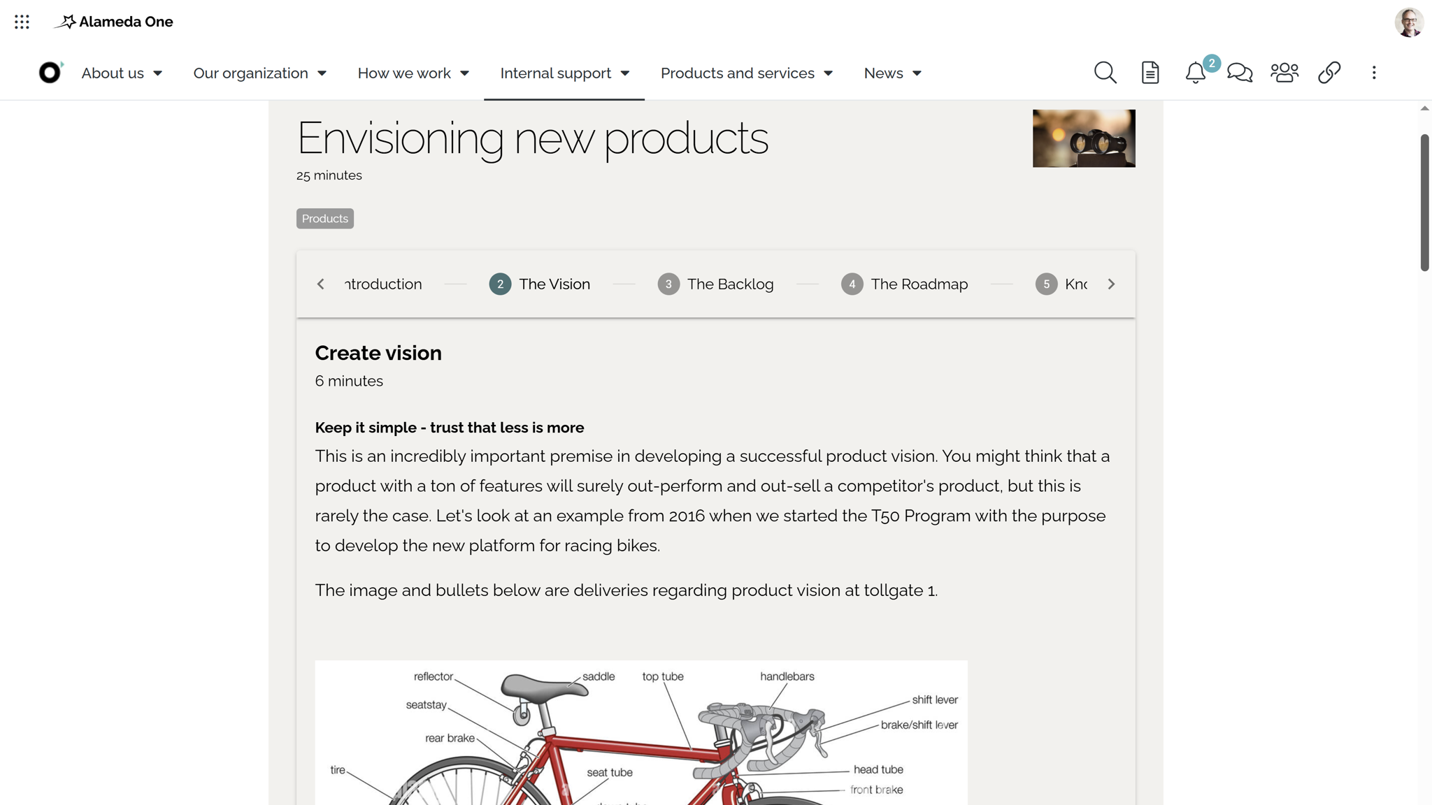 HR intranet platform page showcasing learning paths and microlearning options