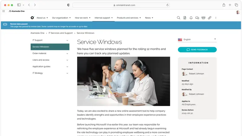 Page Review & Suspend - Stay on top of content freshness with automated page reviews, notifications, and suspension options.