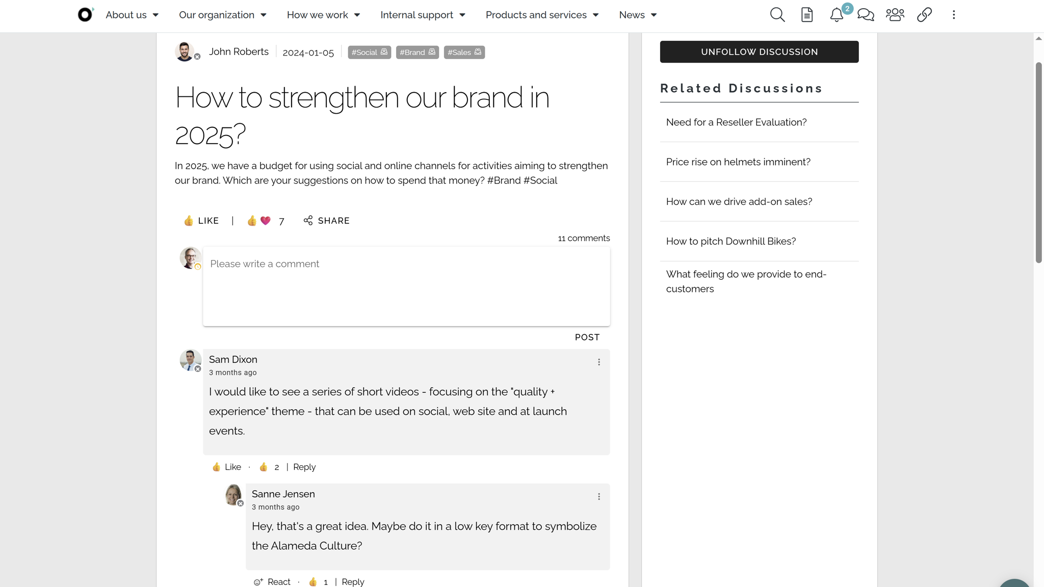 HR intranet page example featuring peer-to-peer learning and best practices