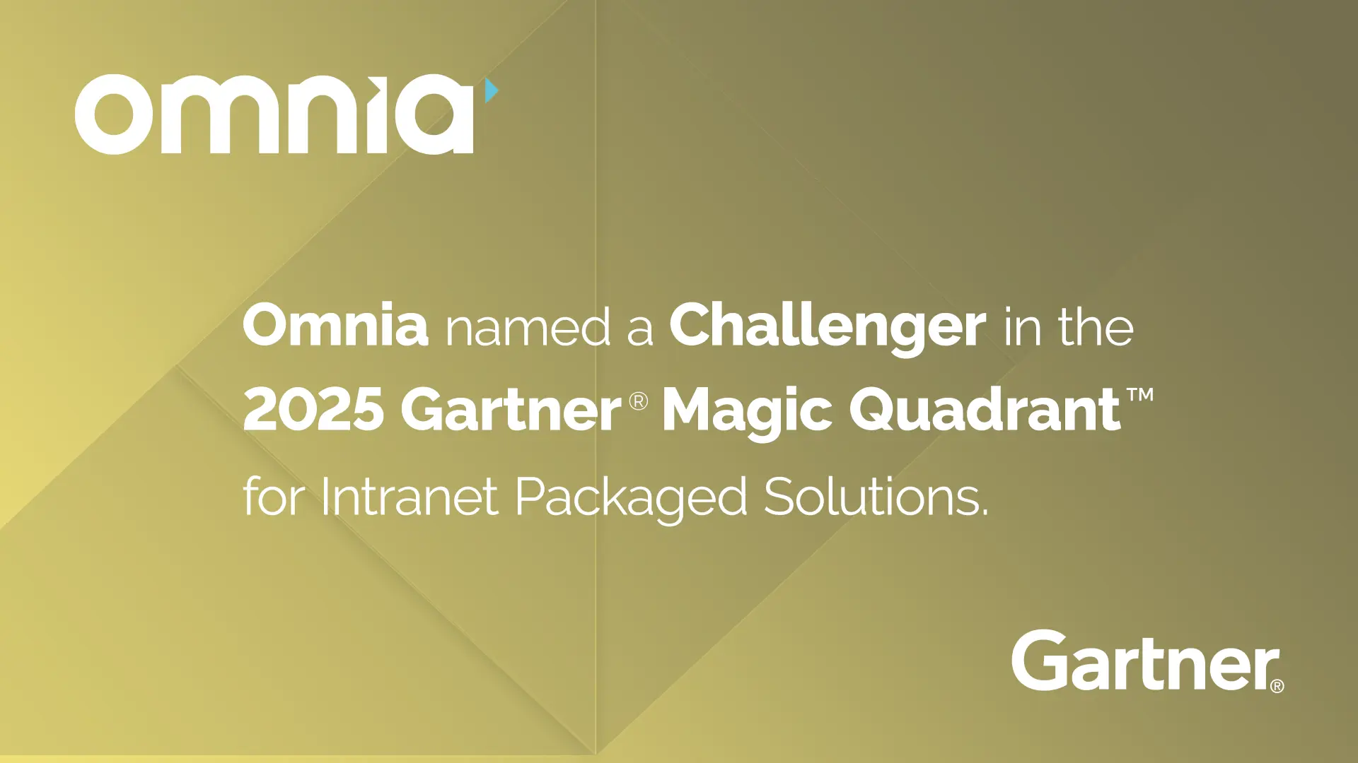 omnia recognized in Gartner Magic Quadrant for Intranet Packaged Solutions