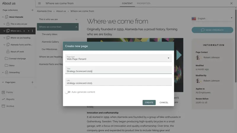 Intranet benefits for analytics demonstrated by dashboards tracking intranet usage, behavior, and engagement metrics.