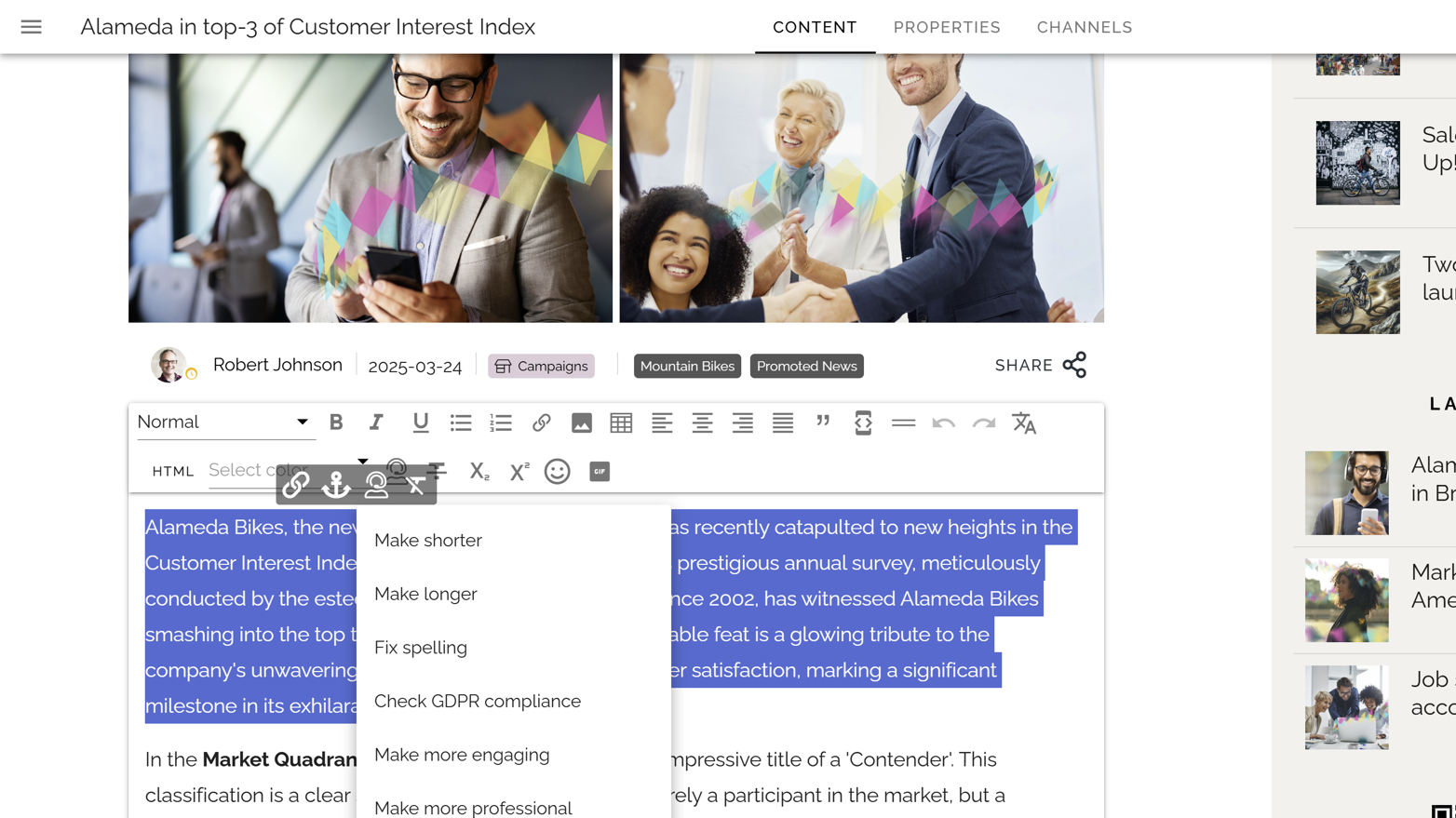 Intranet Management: AI-driven intranet management identifying outdated and underused content