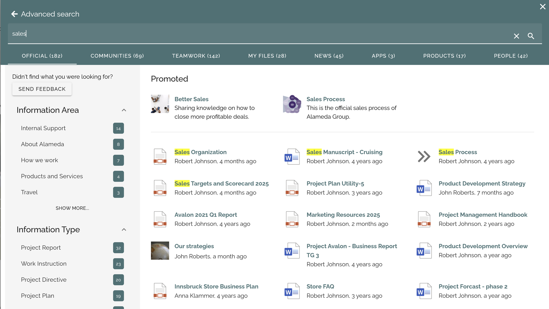 Search results screen highlighting promoted content at the top of the list. Search results screen highlighting promoted content at the top of the list.