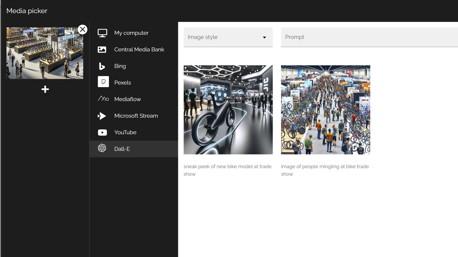 AI features in intranet generating custom images from text prompts to enhance intranet content.